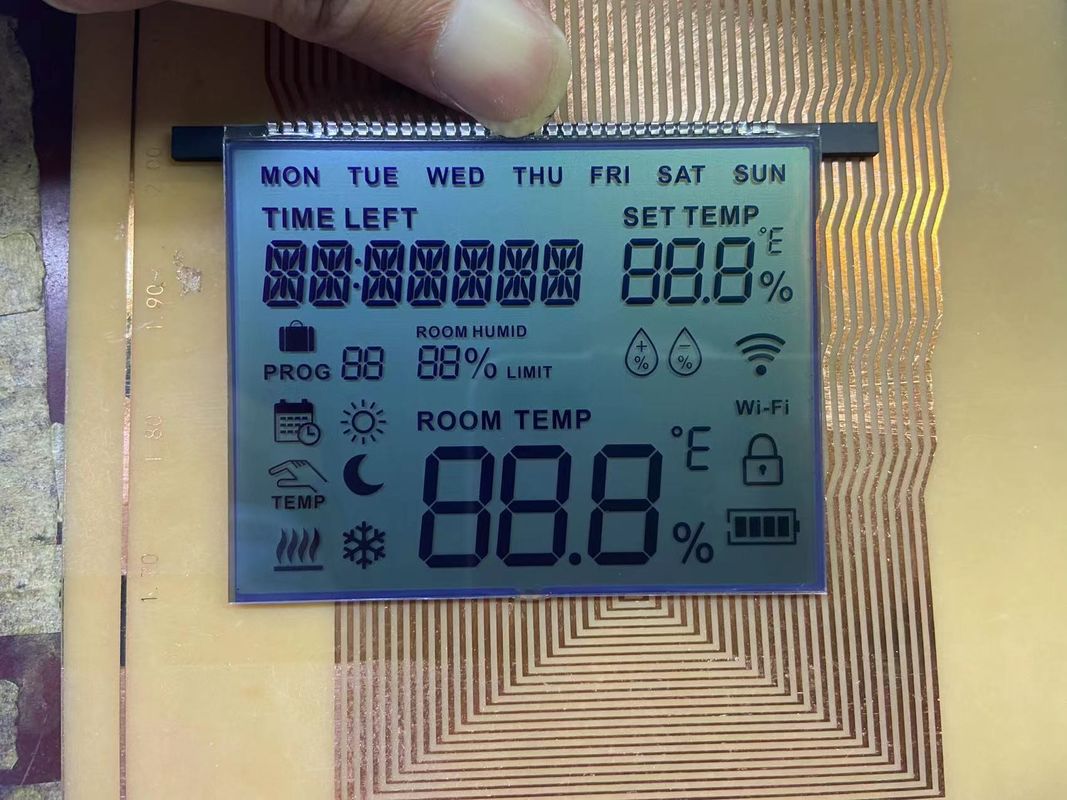Positives FSTN-LCD-Bildschirm 6 O-Uhr kundenspezifisches Transmissionsbildschirm TN-Lcd-Modul für Thermostat
