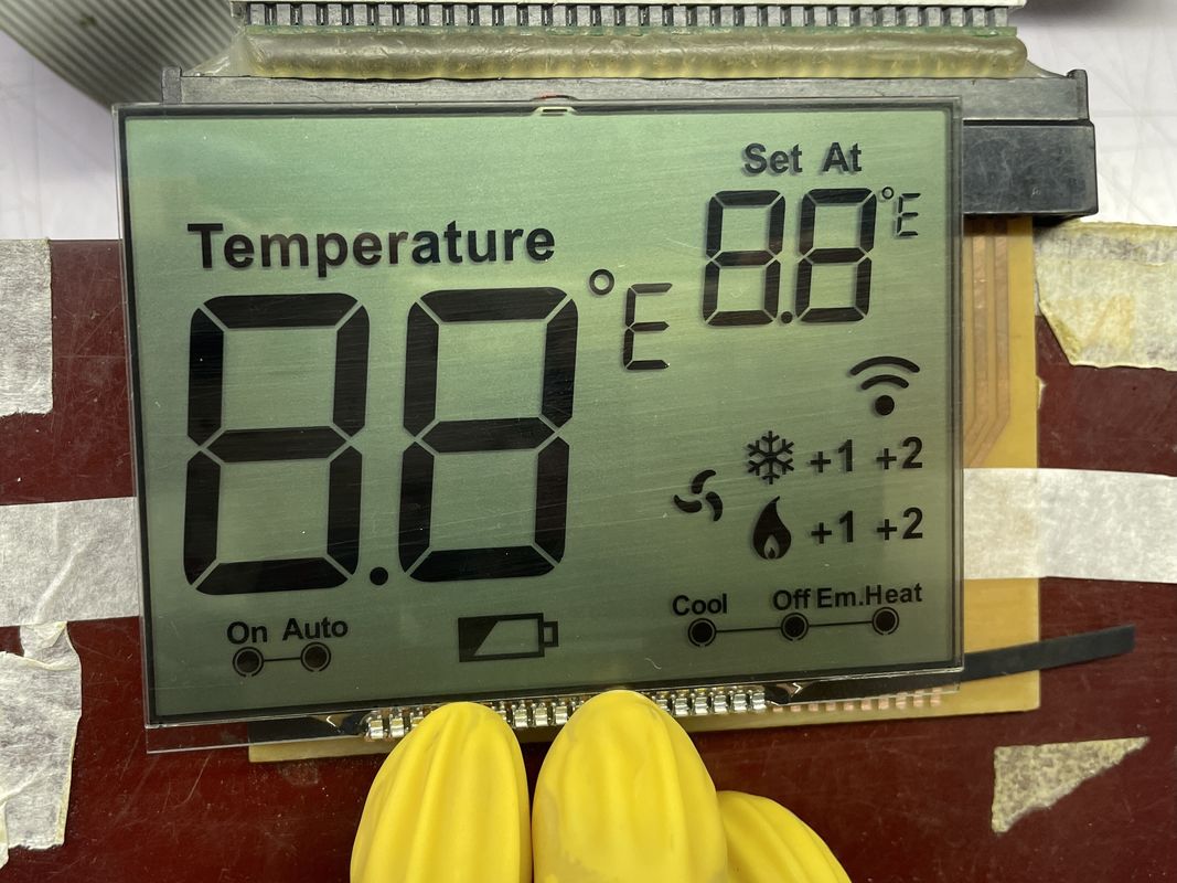 Positive Matrix HTN LCD-Bildschirm Monochrom 7-Segment-transmissive Grafik-LCD-Bildschirm für den Thermostat