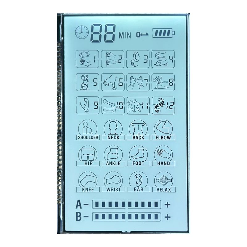 3.6V Positiv 6 O' CLOCK Transmissive Monochrome Tn LCD-Display für Masseur