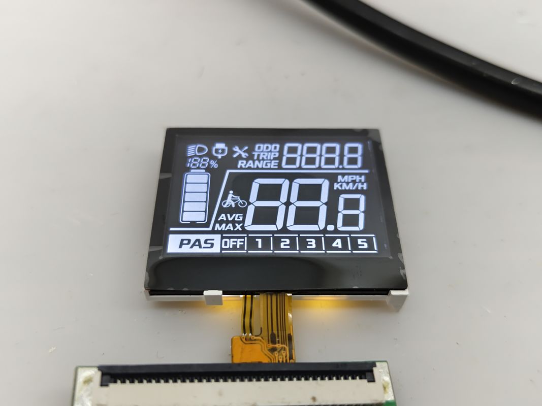 Nhà máy bán hàng 7 phân khúc VA COG mô-đun LCD tùy chỉnh tiêu cực cho xe đạp điện