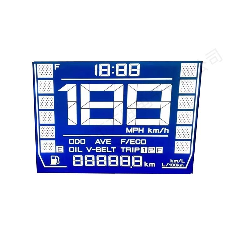 Véhicule électrique moto HTN écran LCD monochrome à 7 segments pour compteur de vitesse - LCD personnalisé à film blanc/bleu