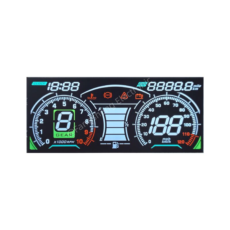 Panel Kaca LCD VA Kustom Untuk Speedometer VA Layar Lcd Negatif Layar Lcd Segmen VA