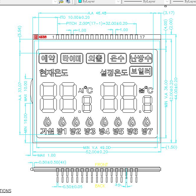 OEM HTN LCD display Pabrik pemasok htn lcd Segmen Layar LCD Segmen Layar LCD TN/HTN/FSTN/VA untuk Termostat