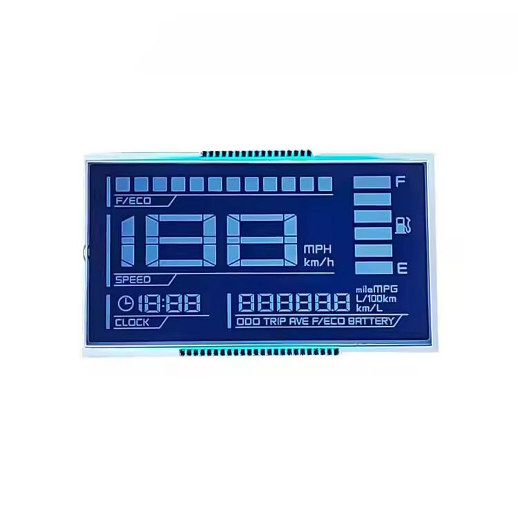 Custom Htn Negative Blue Segment LCD for Motorcycles negative LCD screen with Backlight HTN high twisted nematic