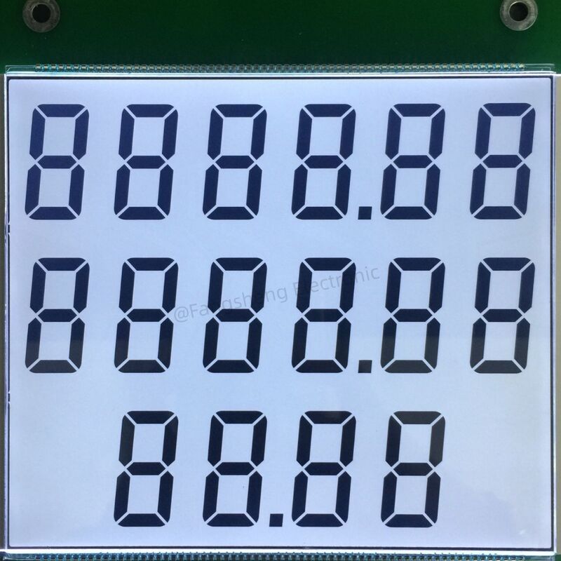 6-Digit 7-Segment TN LCD, Big Size Custom Liquid Crystal Display for Fuel Dispenser