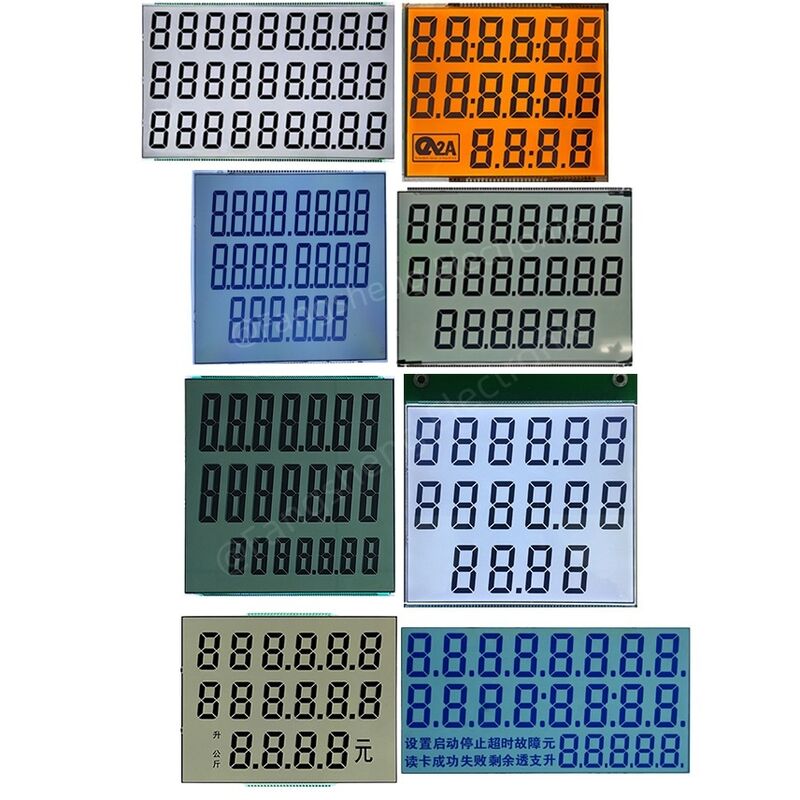 Custom Digit STN FSTN VA TH HTN Screen with Backlight Segment LCD Module Display COB Segment TN LCD Display For Meter