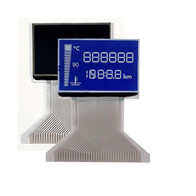 Custom Segment Blue Black LCD Digital Screen Dashboard LCD Display for Speedometer Odometer Tachometer HTN Negative Lcd