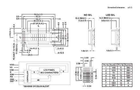 8 এক্স 2 গ্রে মোড এসটিএন এলসিডি ডিসপ্লে 6'ক্লক অ্যাঙ্গেল এস 6 এ 006 কন্ট্রোলার আইএসও স্ট্যান্ডার্ড