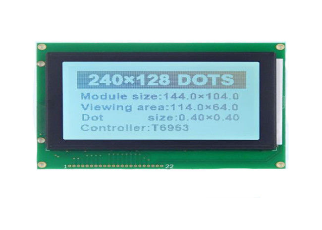 T6963c Controller 22 Pins Led Dot Matrix Display , 5.1 Inch 240 X 128 Spi Lcd Display Module 