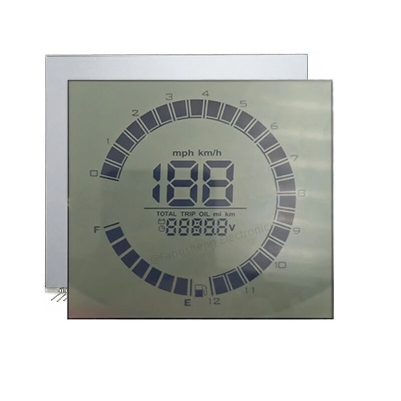 Custom Segmented LCD Display Module for Motorcycle Speedometer Dashboard HTN Monochrome Pin Connector Wide Temperature OEM ODM