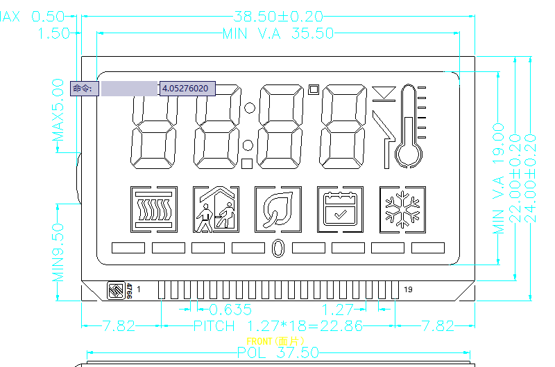 VA LCD Display for Thermostat, High Contrast Segment LCD Module, Custom OEM ODM, Low Power Consumption, Long Lifespan
