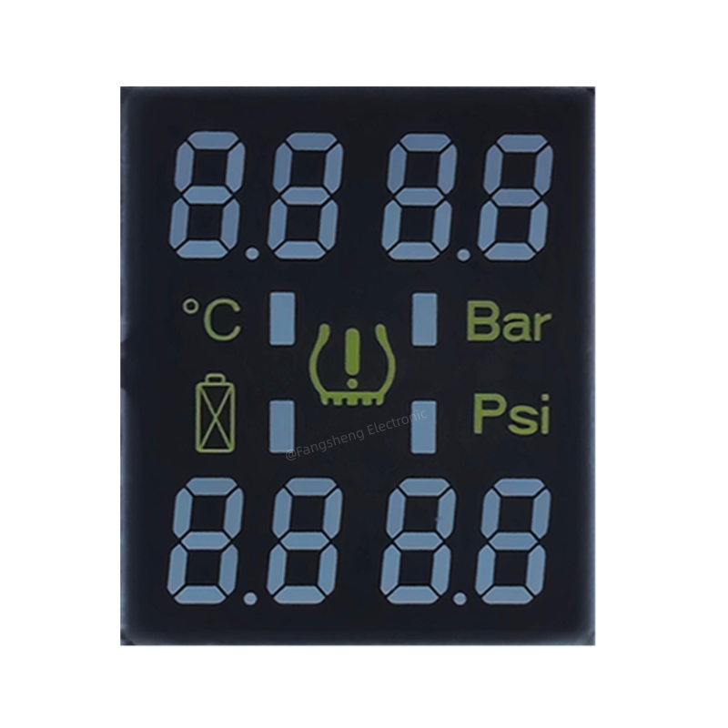 Custom Segment LCD Display Factory TN HTN VA Monochrome 7 Segment LCD Screen for Meter Gauge Instrument Panel