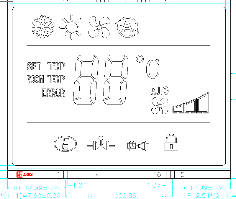 Monochrome Segment LCD Display Module VA STN TN FSTN HTN LCD Screen for Thermostat Control Panel Industrial Display