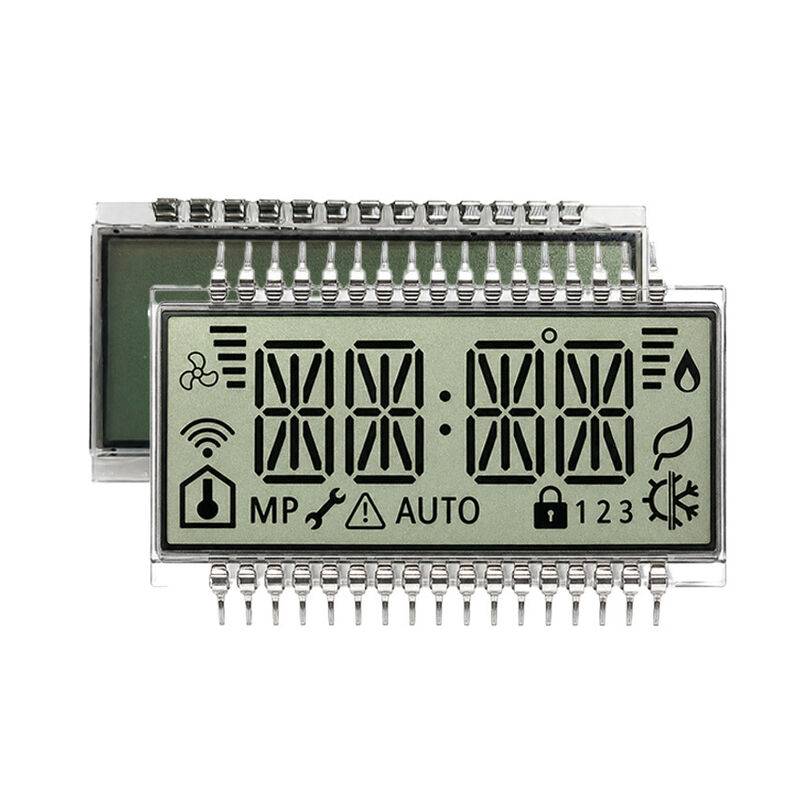 Custom TN Positive Transflective Segment LCD Display 6 O’Clock Viewing Angle for Thermostat Control Panel