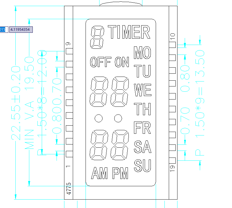 Customized 7 Segment TN LCD Display for Digital Timer and Countdown Timer Applications