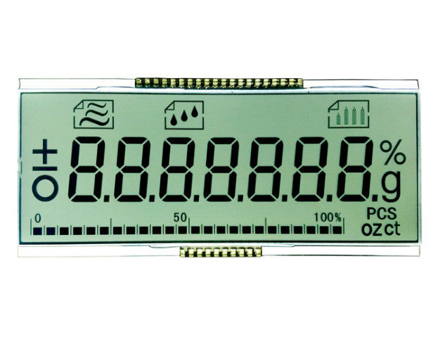 Monochrome TN LCD Display 7 Segment 4 Digit Alphanumeric With Waterproof Connector 18 Pin