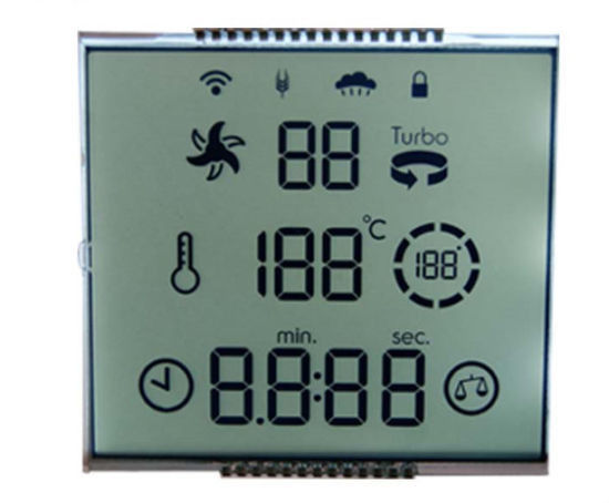 Monochrome TN LCD Display 7 Segment 4 Digit Alphanumeric With Waterproof Connector 18 Pin