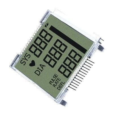 Monochrome TN LCD Display 7 Segment 4 Digit Alphanumeric With Waterproof Connector 18 Pin