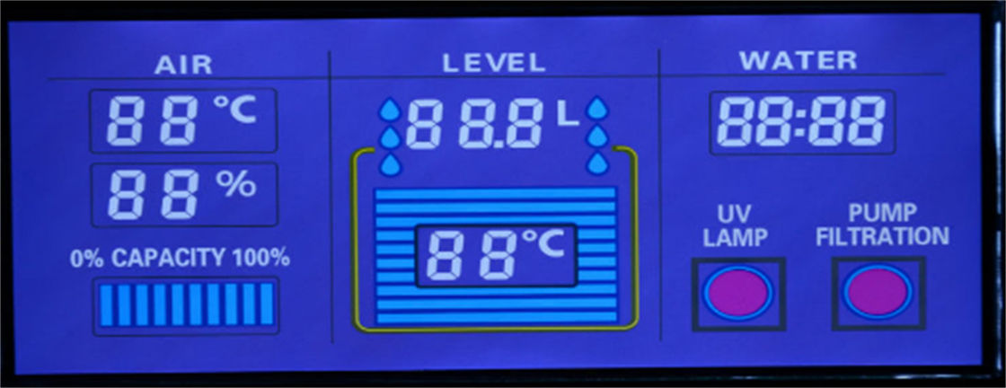 2,8 V HTN LCD Segment-hochauflösendes Weiß LED der Anzeigefeld-Gewohnheits-sieben