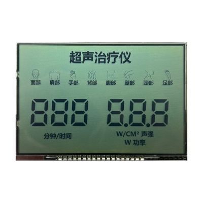 6 O' CLOCK Pozitif Transmissive HTN Segment Code LCD Ultrasonik Terapi Cihazı Ekranı