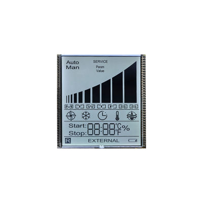 Factory Customized Size TN 7 Segment LCD Display Monochrome Transimissive Module Transparent Character For Thermostat