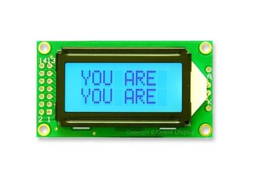 8 X 2 Grey Mode STN LCD Display 6'Clock Viewing Angle S6A0069 Controller ISO Standard