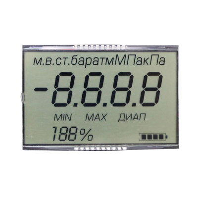 OEM Segment HTN LCD Display Monochrome Reflective Polarizer Type Metal Pin Connector