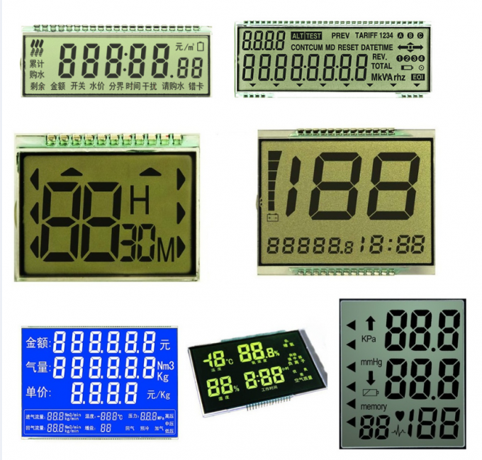 Lcd Time Display Beauty Equipment Custom Size Lcd Display , 6 O'Clock Negative HTN Lcd ...