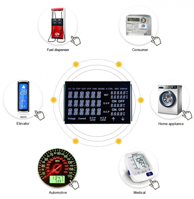 Medical Equipment Programmable Lcd Display , Custom 7 Segment Lcd Display